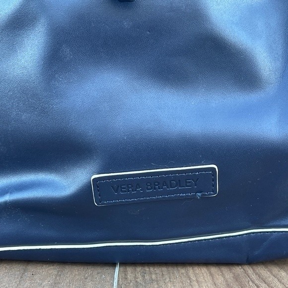 Vera Bradley Drawstring Backpack Classic Navy Blue Faux Leather main image 7